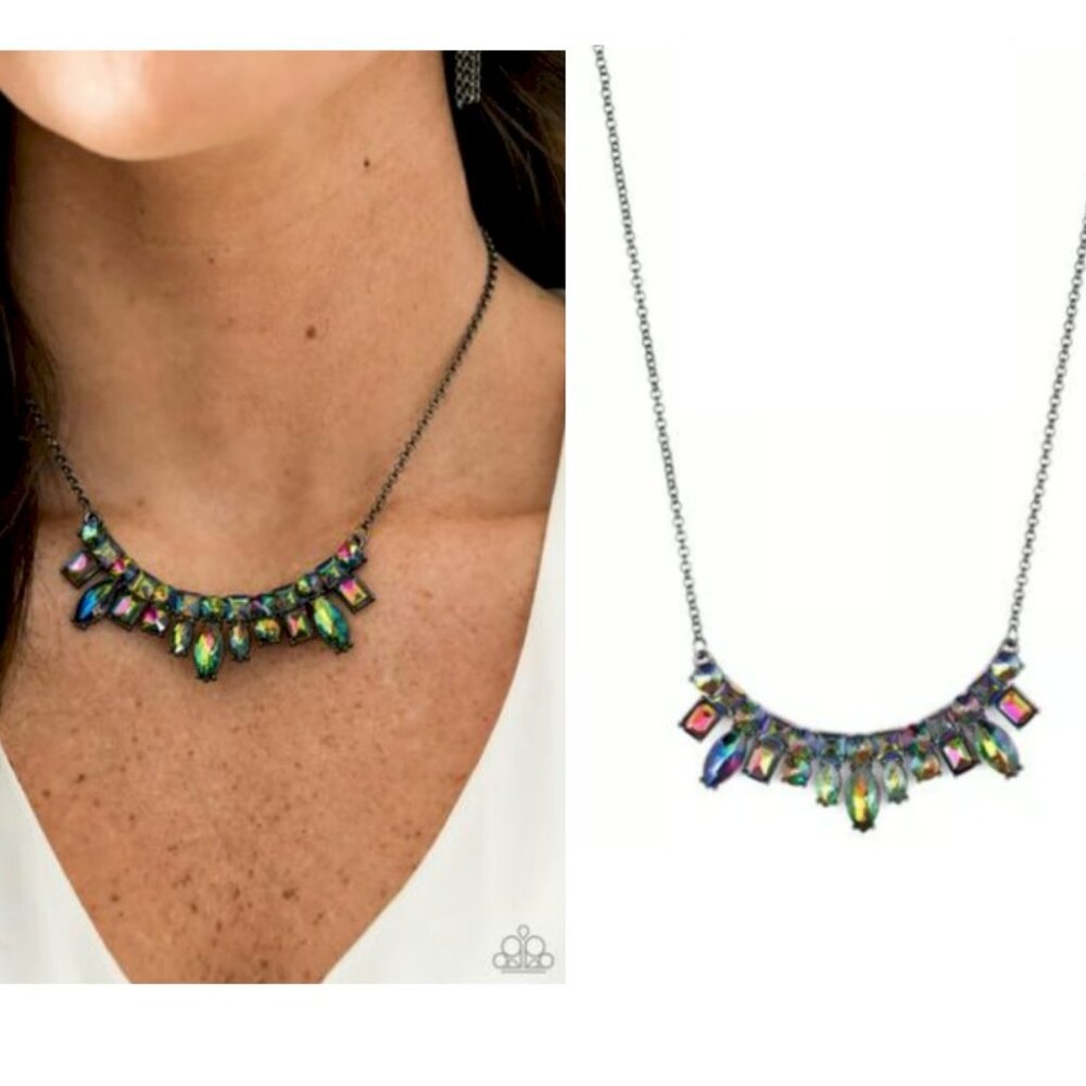 Paparazzi Wish Upon A ROCK STAR Multi Oil Spill Necklace - Picture 2 of 2